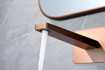 Grifo Lavabo Empotrado IMEX Pisa GLP048/ORC Oro Rosa Cepillado