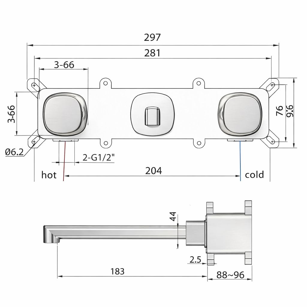 Grifo Lavabo Empotrado IMEX Toscana BPT064