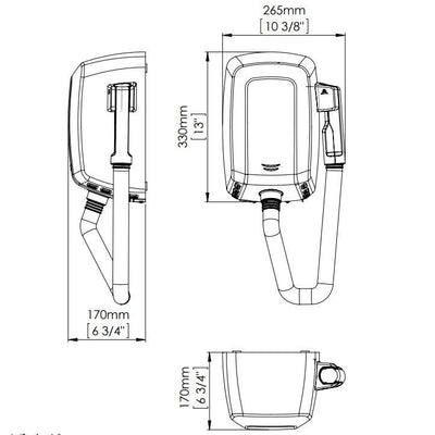 Secador de Cabello de Pared Mediclinics Machflow Blanco