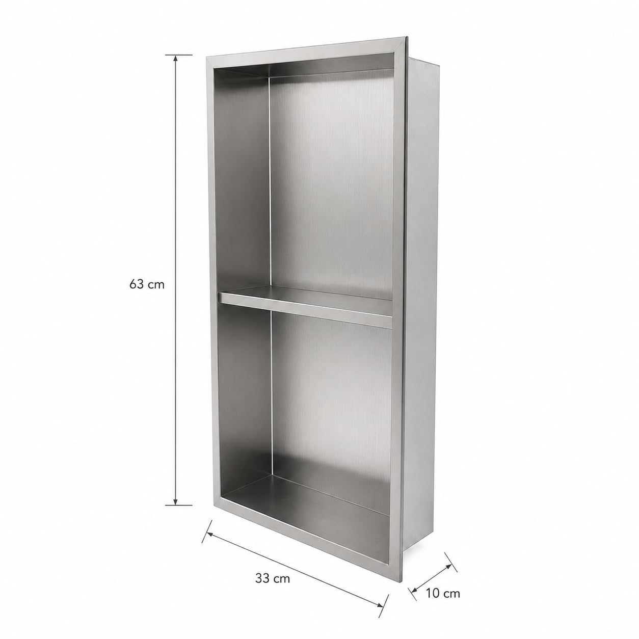 Hornacina Ducha MEDIMEX Artic HOR003 Níquel Cepillado 33x63