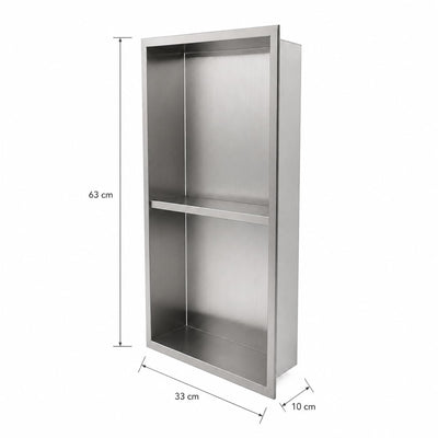 Hornacina Ducha MEDIMEX Artic HOR003 Níquel Cepillado 33x63