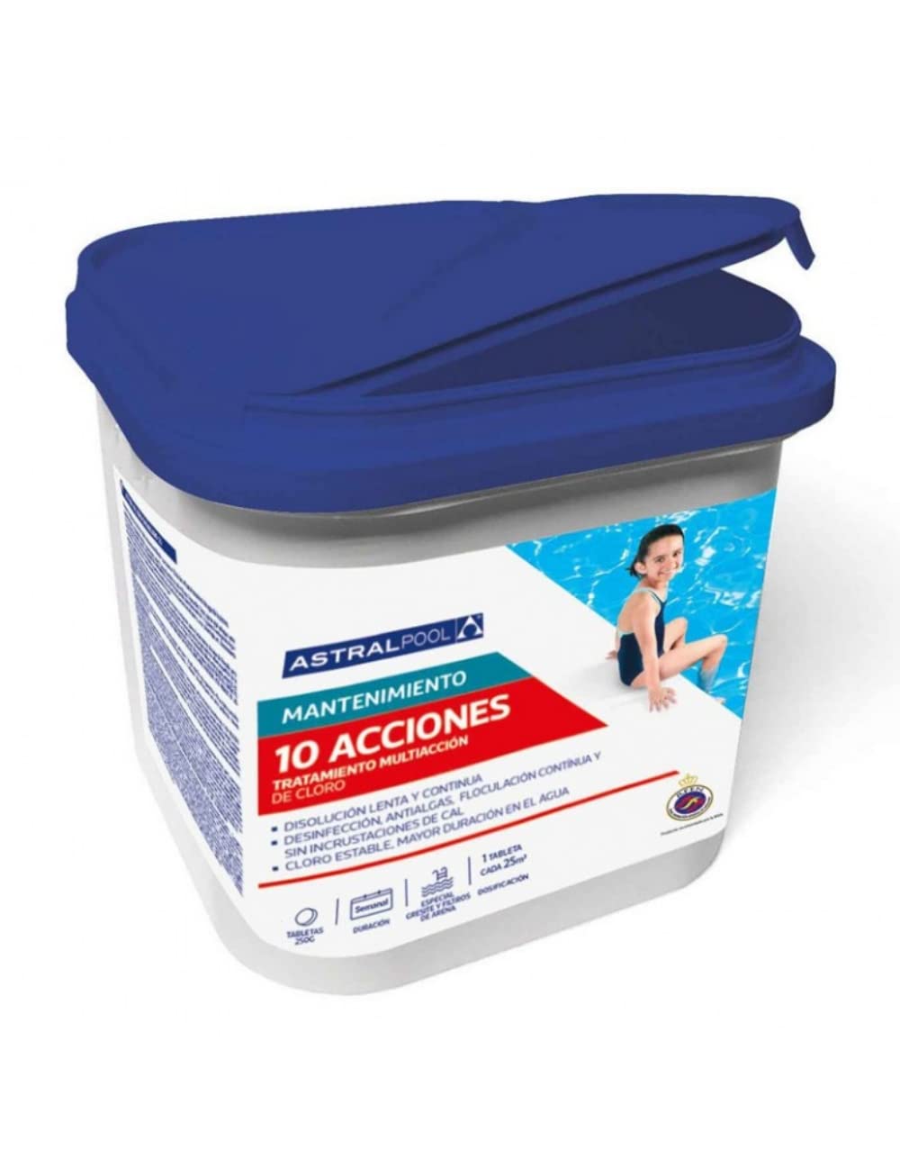 Cloro10 Acciones ASTRALPOOL de Disolución Lenta y Continua 5kg - Tratamiento Multiacción - Especial Gresites y Filtros de Arena-
