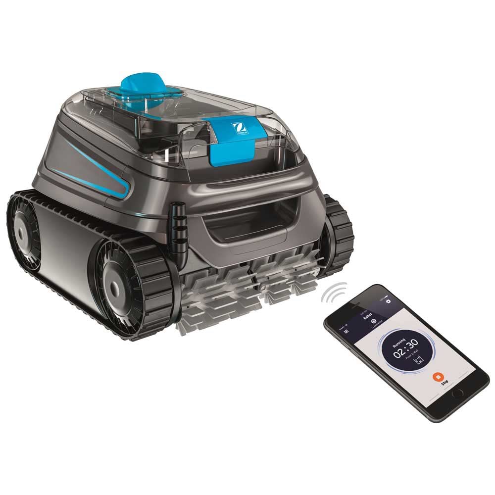 Zodiac CNX 50 iQ | Robot Limpiafondos para Piscinas hasta 12x6 m, Limpia Fondo, Paredes y Línea de Agua, App y Carro Incluido