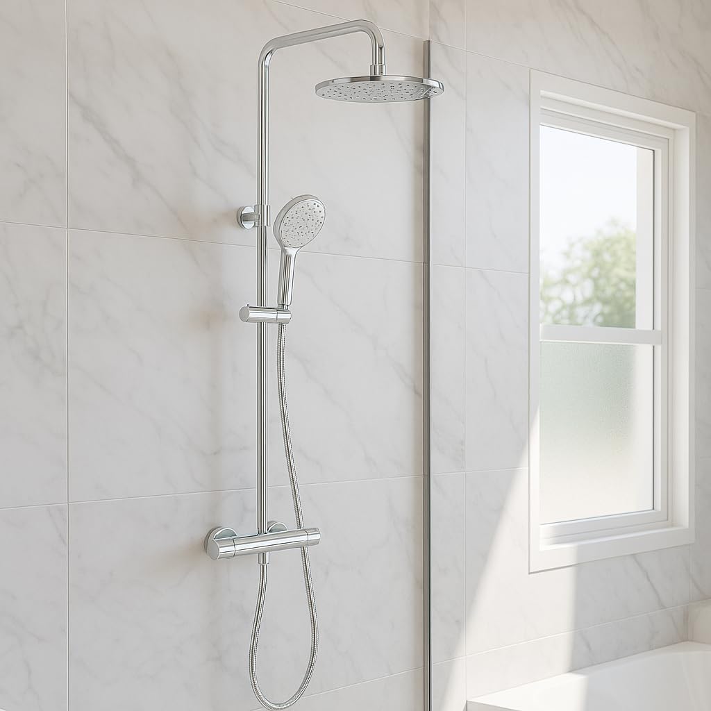 Columna de Ducha Monomando Ramon Soler Monotech RP240 | Rociador Superior y Teleducha, Cromo