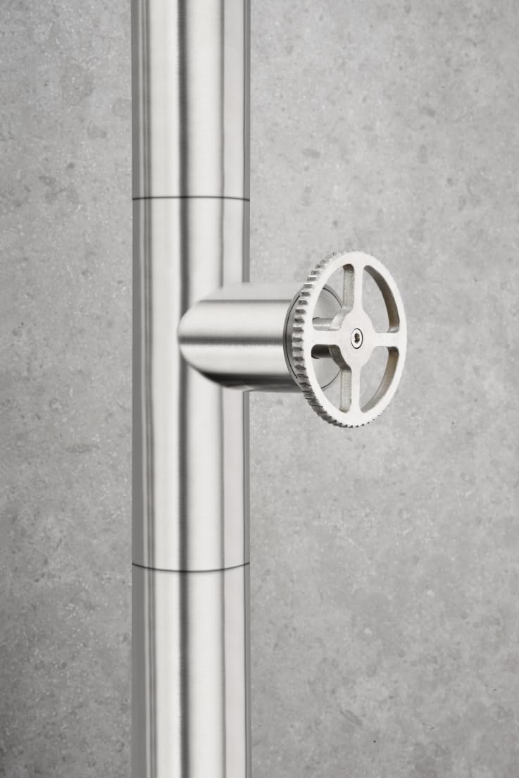 Imex - Barra de Ducha Exterior POOL GPP001/AC | Acero Inoxidable S.316, Difusor Antical Ø80 mm, Grifería Monofluido, Giratoria 360°, Resistente a la Corrosión