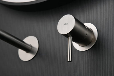 Grifo Lavabo Empotrado IMEX Monza GLM039/NQ Níquel Cepillado