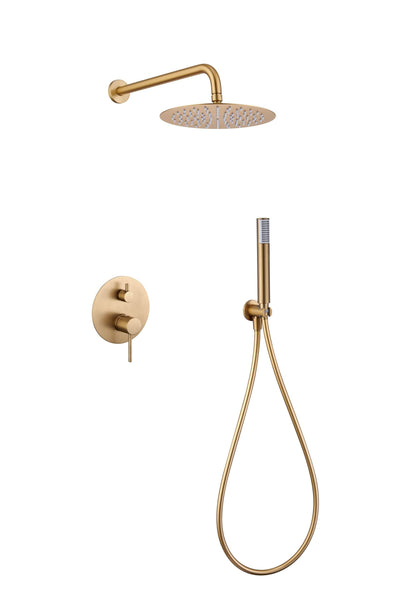 Imex - Conjunto de Ducha Empotrado Monomando Monza GPM039/OC | Oro cepillado, Latón de alta calidad, Diseño moderno