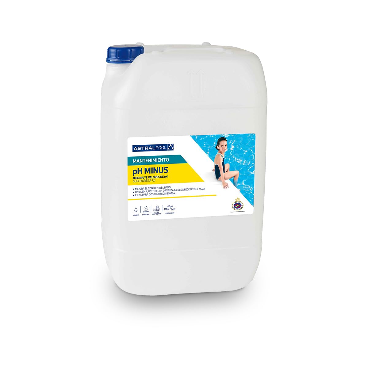 Balance pH Minus Líquido - Reduce los valores de pH Superiores a 7.6 - para Todo Tipo de Piscinas - Mejora el Confort del baño - 20 litros - Astralpool
