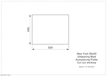 REGINOX R34262 Elite New York - Fregadero de acero inoxidable (50 x 40 cm, 60 cm de ancho, montaje plano), color negro