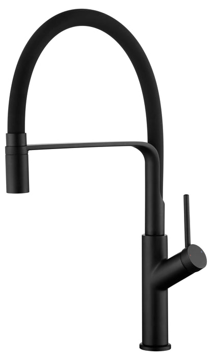 Imex - Grifo Monomando Extraíble Flexible para Cocina Sena | Negro mate, Caño orientable 360°, Diseño moderno y resistente