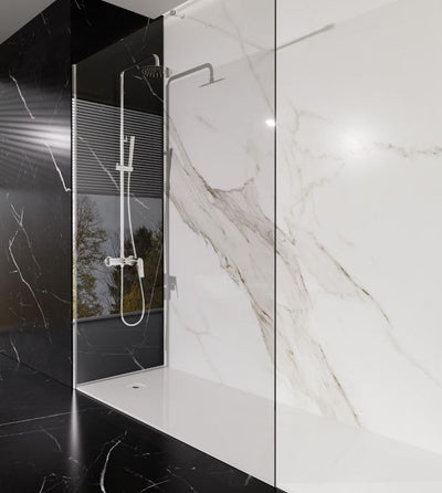 Mampara Fija Imex SCREEN PRO Cromado | Panel de Ducha con Vidrio Templado y Perfil de Aluminio