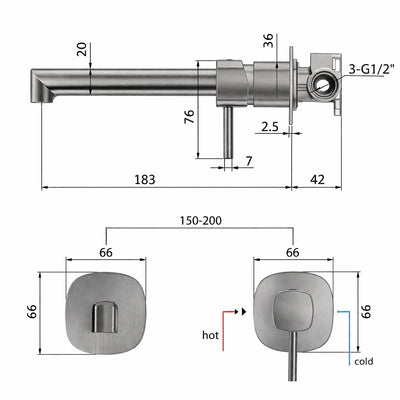 Grifo Lavabo Empotrado IMEX Toscana GLT064