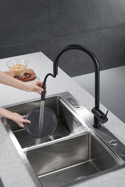 Grifo Cocina Extraíble IMEX Berna GCE026 Negro Mate