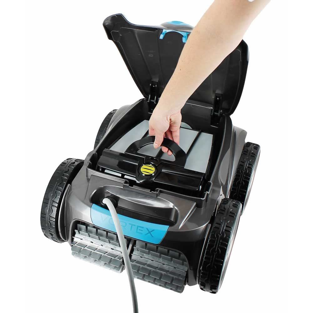 Zodiac Vortex 4WD OV 5200 | Robot Limpiafondos para Piscinas hasta 12x6 m, Limpia Suelo, Paredes y Línea de Agua y Carrito Incluido