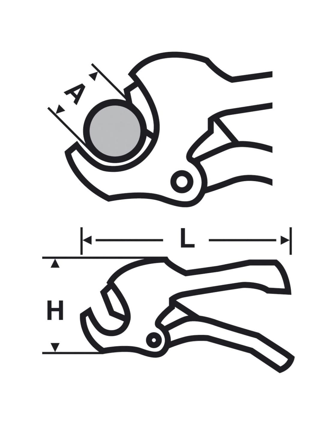VIRAX InstrumenteNrw PC 50 - Tijeras para tubos de plástico y compuestos de hasta 50 mm, incluye fibra