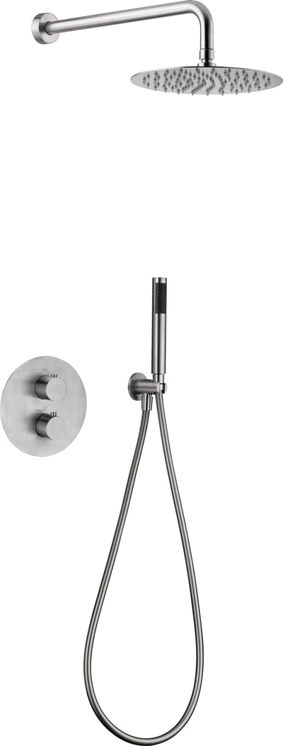 Sistema Ducha Empotrado Termostático IMEX Moscú GTK034 Acero S316