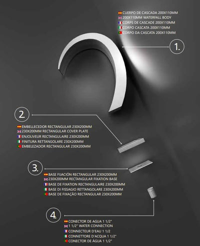 Cascada para Piscina IMEX Iguazú 20 cm Acero Inoxidable S316