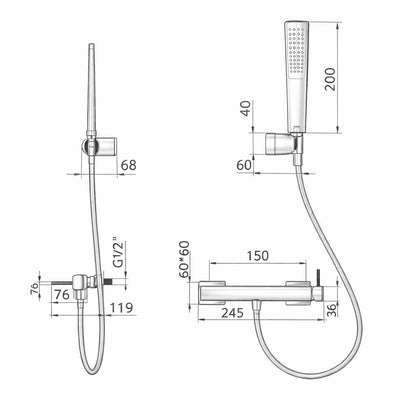 Grifo Ducha Monomando IMEX Toscana BDT064-5