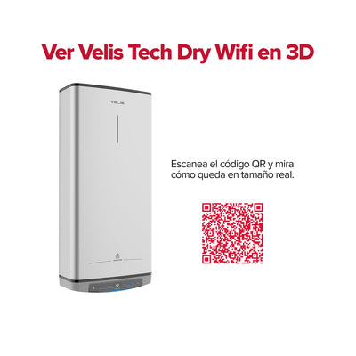 Termo Eléctrico 100L Litros Multiposición, Calentador de Agua Eléctrico Plano Ariston Velis Tech Dry Wifi
