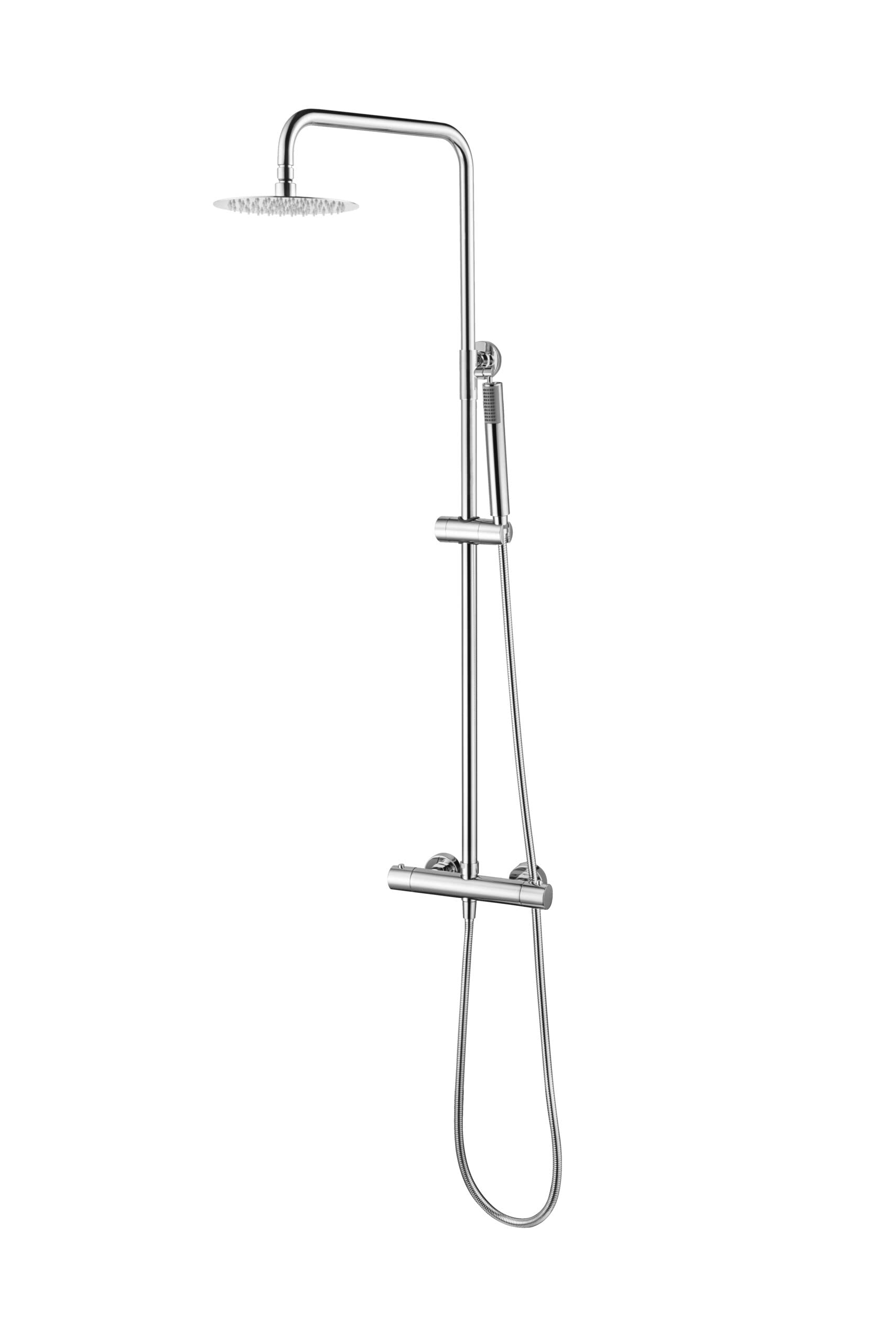 Imex - Barra de Ducha Termostática Monza GALYON | Cartucho Autolimpiable Turn Clean, Rociador Ø20 cm en Acero Inoxidable