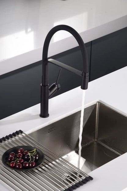 Imex - Grifo Monomando Extraíble Flexible para Cocina Sena | Negro mate, Caño orientable 360°, Diseño moderno y resistente