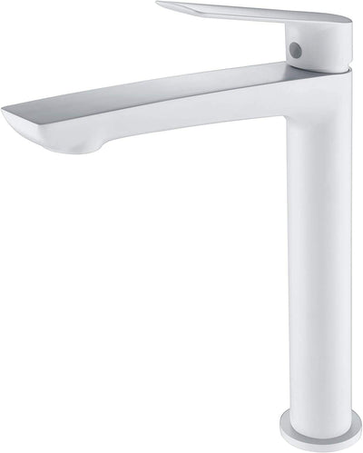 Grifo Lavabo Alto IMEX Luxor BDX023-3BL Blanco Mate