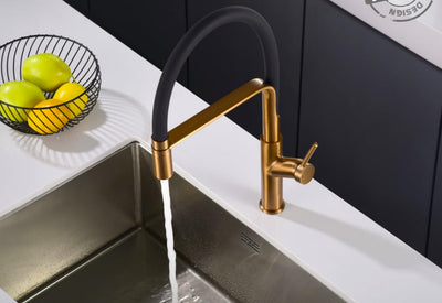 Grifo Cocina Flexible IMEX Sena BDD038-1 Oro Rosa Cepillado