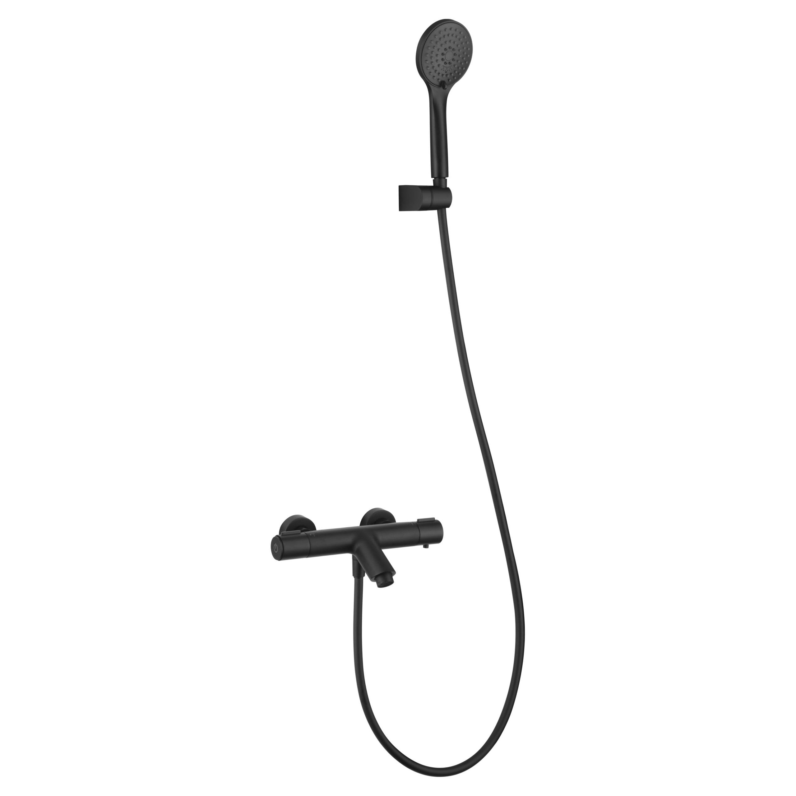 Grifo Termostático Ducha y Bañera IMEX ECO-KENT BTK017-4ECO/NG Negro Mate