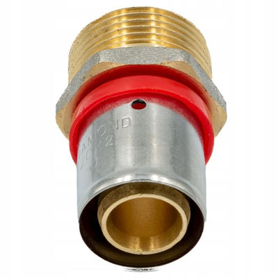 Accesorio de prensado para tubo multicapa PEX perfil U - Adaptador con rosca exterior