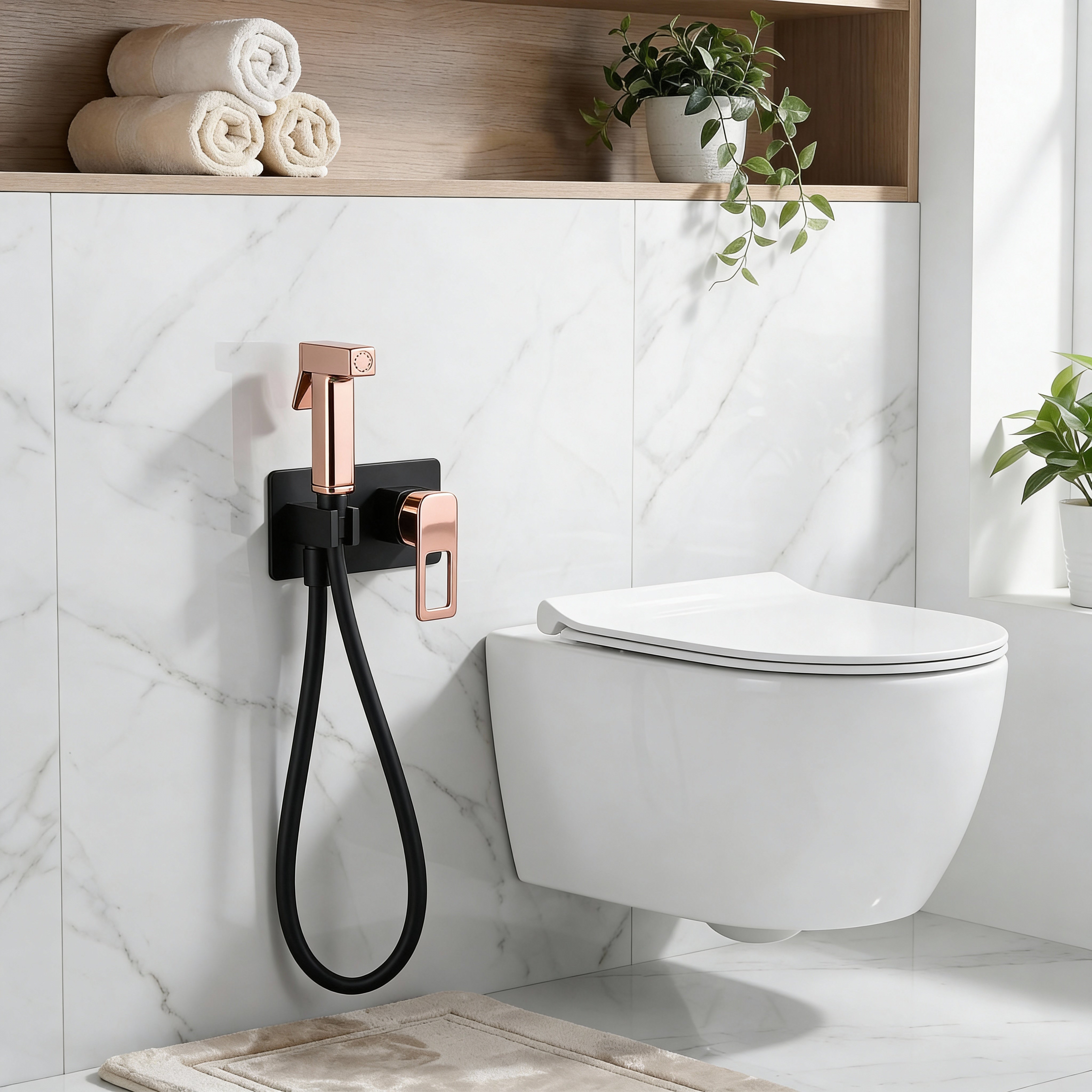 Grifo Bidé Empotrado IMEX Suecia Negro Oro Rosa