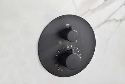 Sistema Ducha Empotrado Termostático IMEX Tívoli GTT039NG Negro Mate Salida Techo