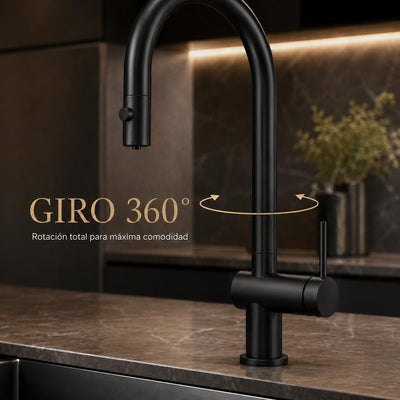 Grifo Cocina Extraíble IMEX Lazio GOS006/NG Negro Mate