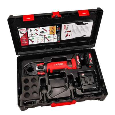 Prensa Electromecánica de Engarzado Viper L2X con Pinza Madre, Insertos V y 2 Baterías Virax