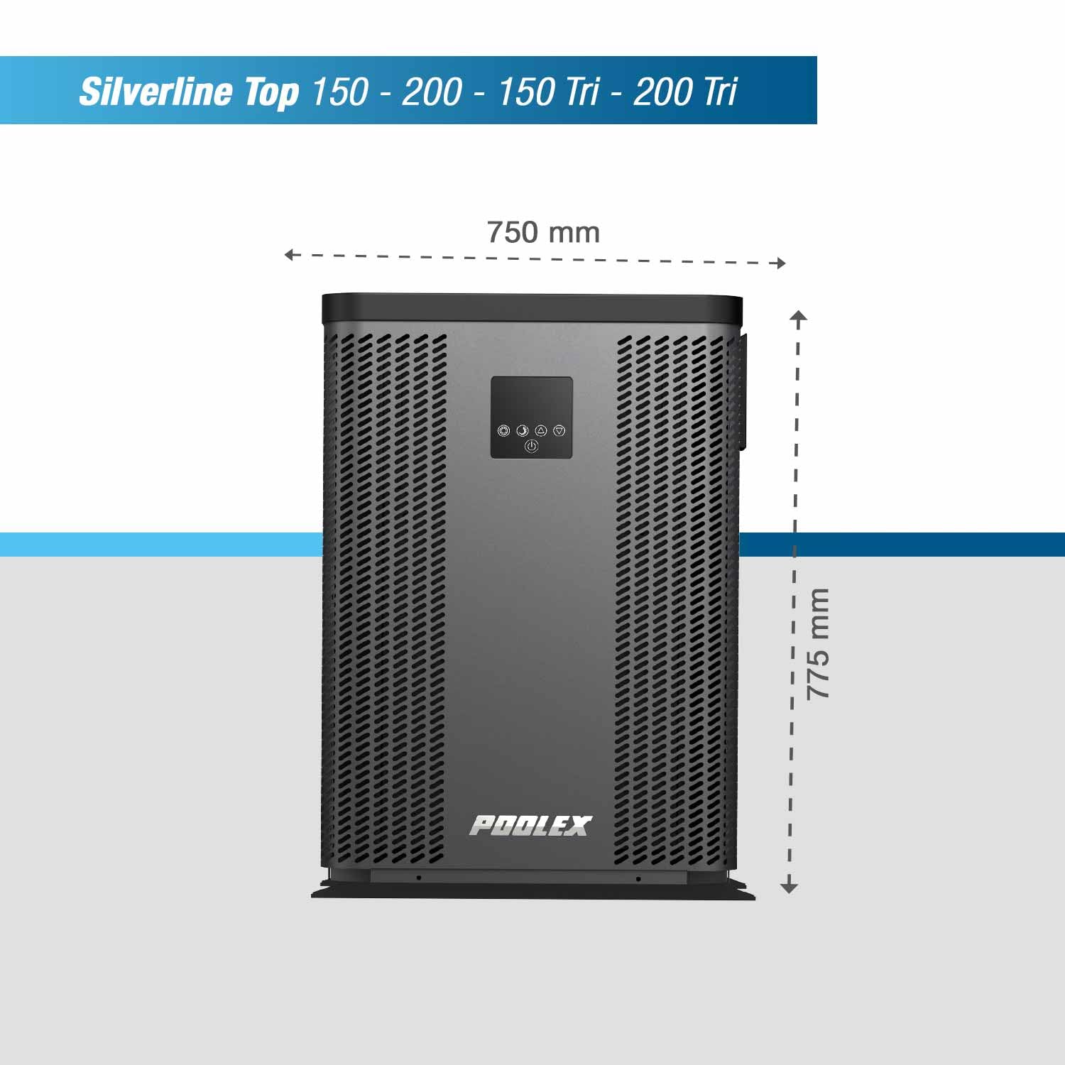 Bomba de Calor Poolex Silverline Top PC-TOP060 | Full Inverter, 20–40 m³, Ultra Silenciosa