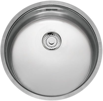 Reginox L18 390 Comfort piscinas redondas de acero inoxidable fregadero ras/montaje bajo la encimera/Plano empotrable – Recorte de dimensiones placa (Diámetro): 420 mm/fregadero Acero Inoxidable