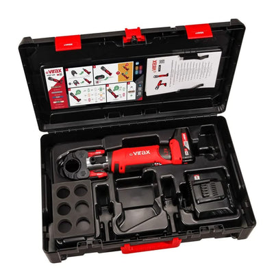 Prensa Electromecánica de Engarzado Viper L2X con Pinza Madre, Insertos V y 2 Baterías Virax