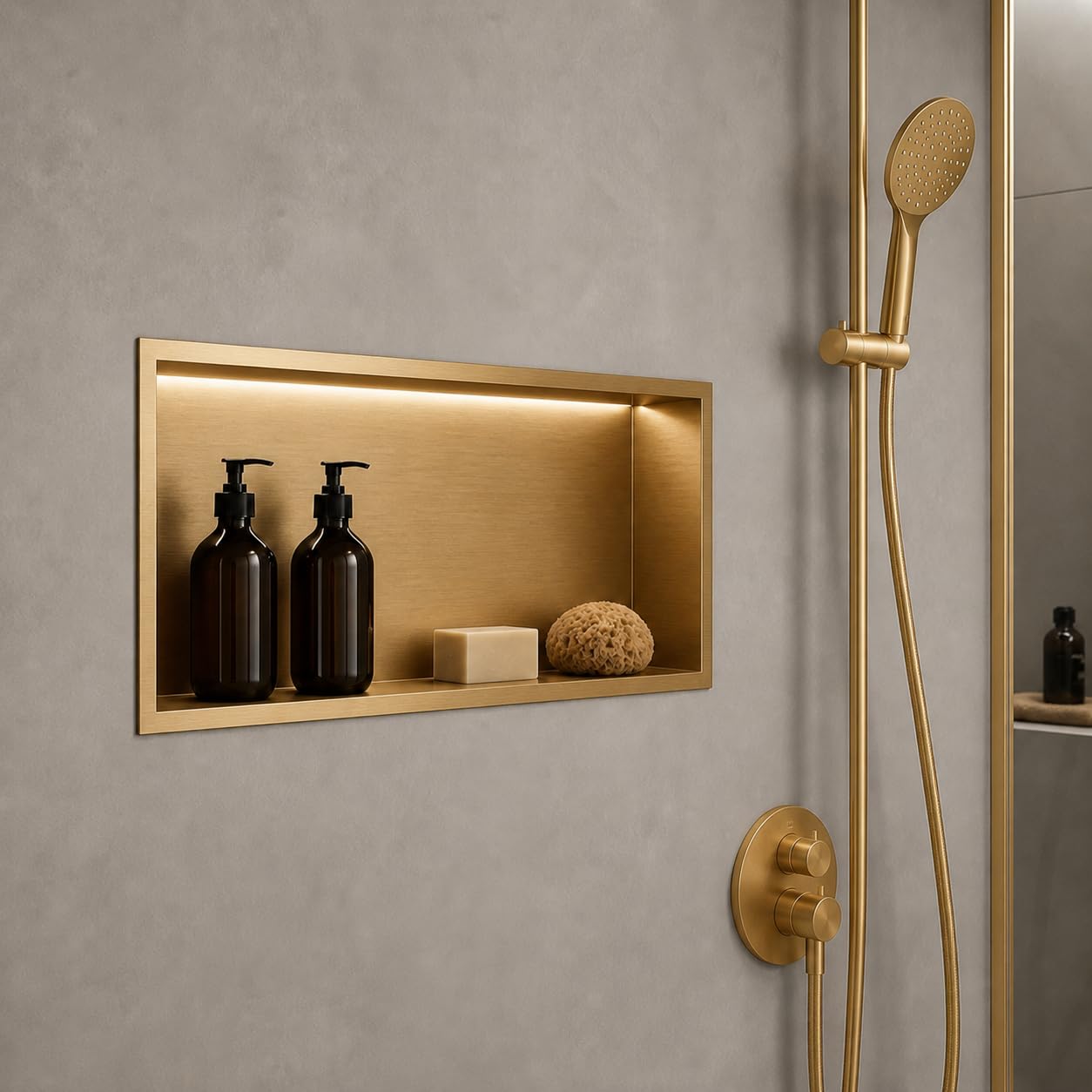 Hornacina Ducha Medimex Oceanic HOR005 Oro Cepillado 63x33