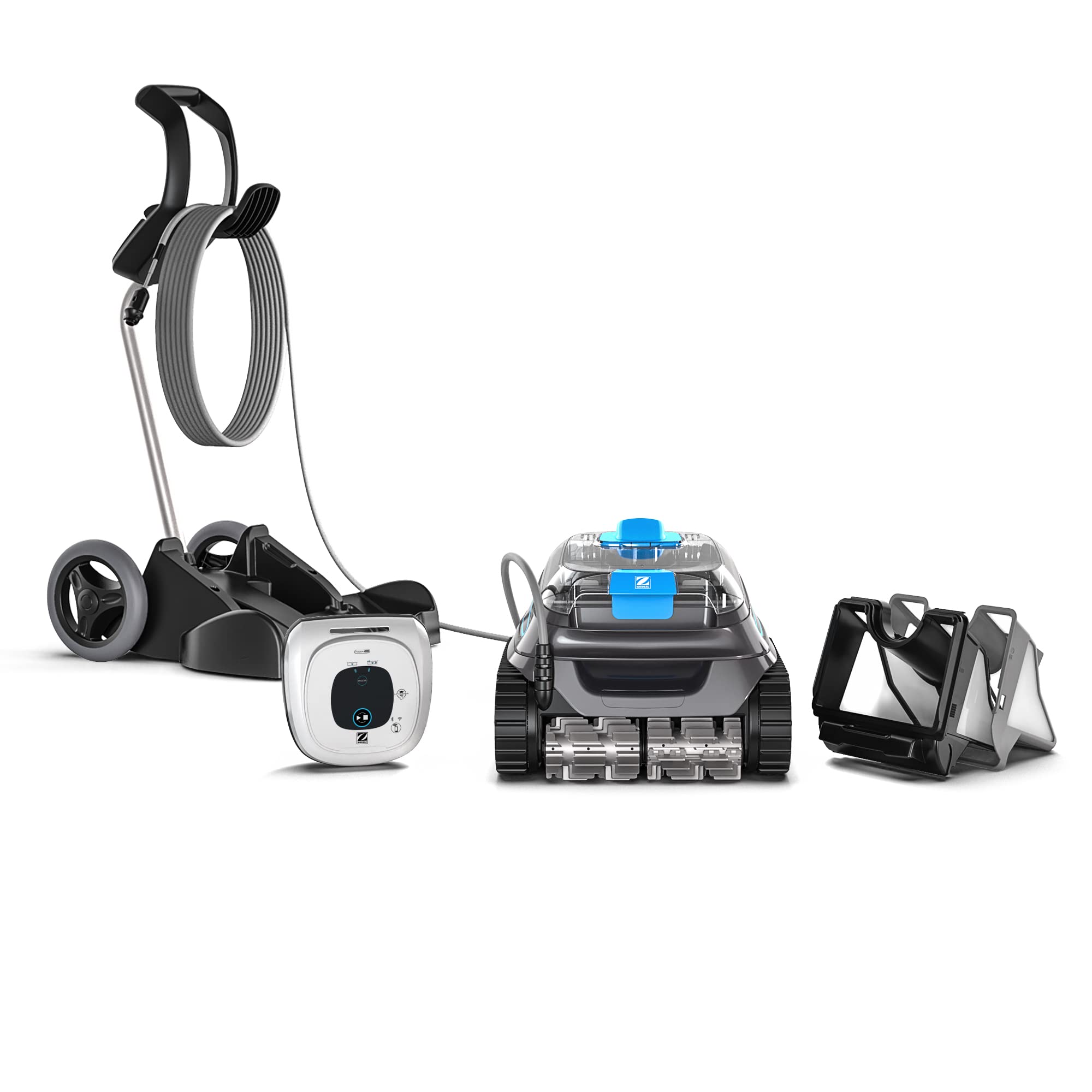 Zodiac CNX 40 iQ | Robot Limpiafondos para Piscinas hasta 12x6 m, Limpia Suelo, Paredes y Línea de Agua, App y Carrito Incluido