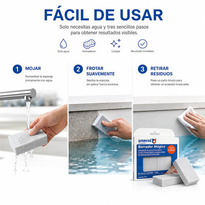 Borrador Mágico Piscinas UNECOL Esponja Piscina Gris
