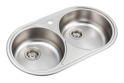 Fregadero Bajo Encimera Practic Lujo 2 Senos 84x44 Inox | Válvula con Rebosadero