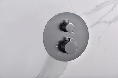 Sistema Ducha Empotrado Termostático IMEX Tívoli GTT039BGM Black Gun Metal Salida Techo