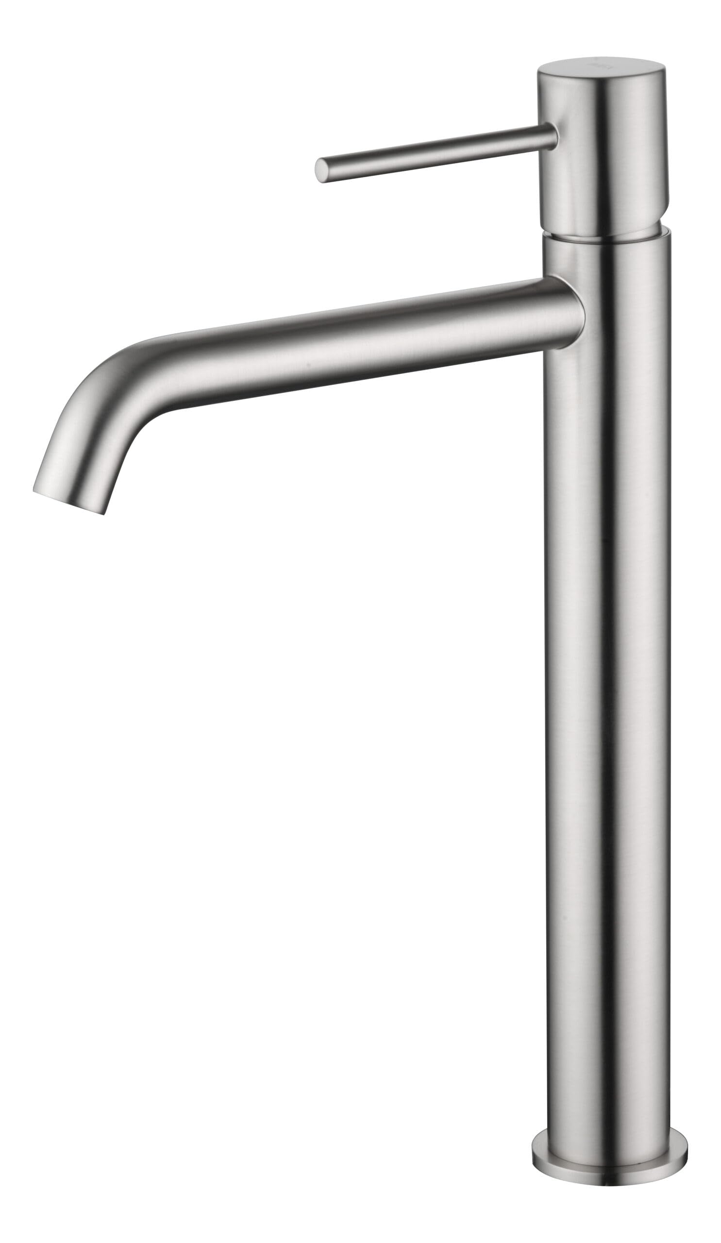 Imex - Grifo Monomando Alto para Lavabo Monza | Níquel cepillado, Cartucho cerámico Ø26 mm, Flexos 3/8”