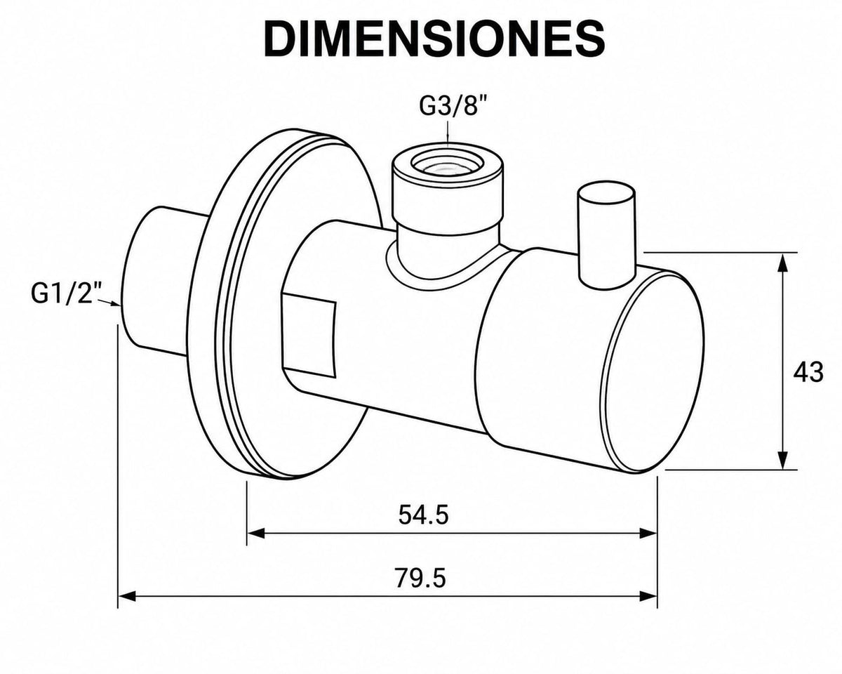 GME Llaves de Escuadra Pack de 2 para Cortar el Agua en Baño y Cocina