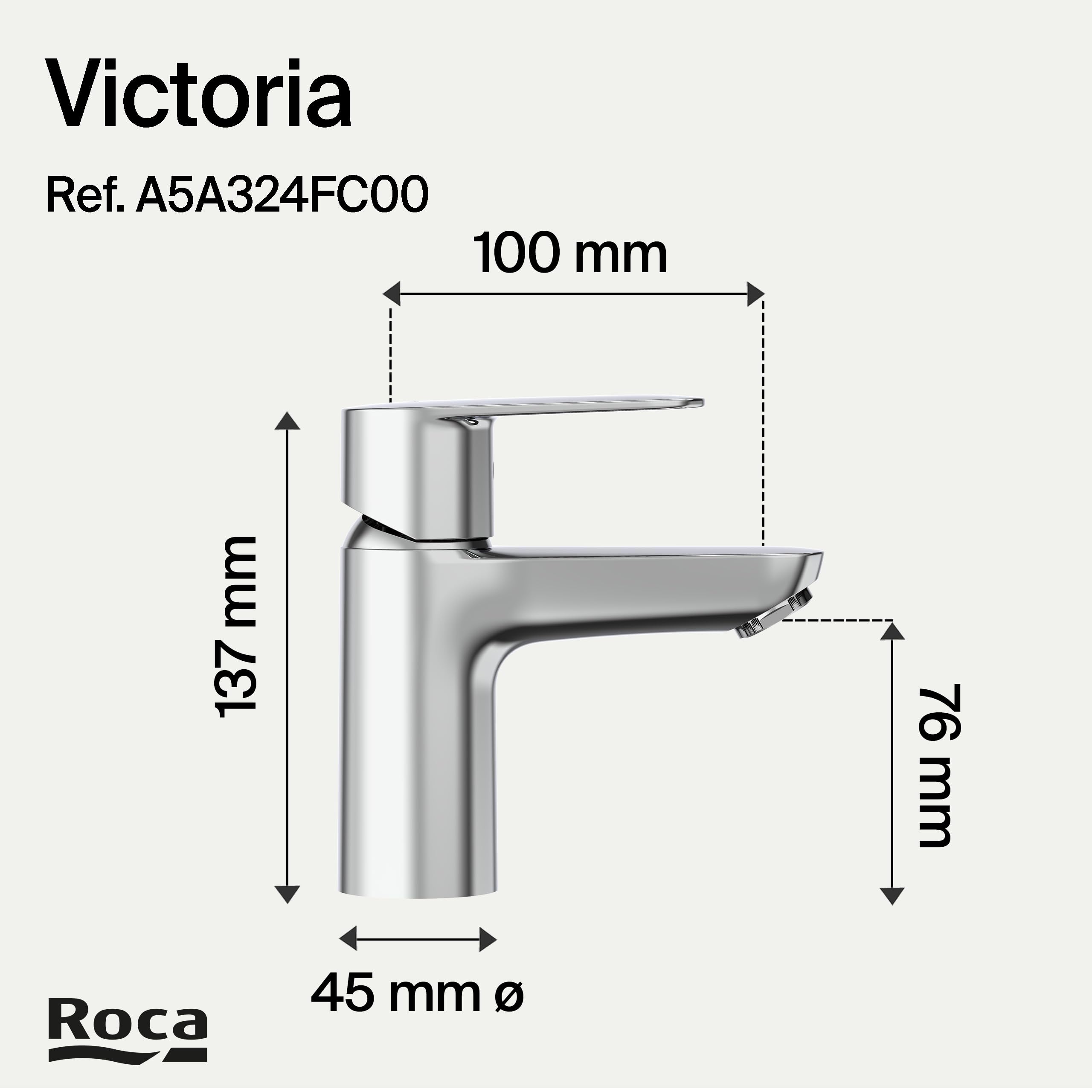 Roca Victoria Plus Grifería para lavabo con tecnología ColdStart