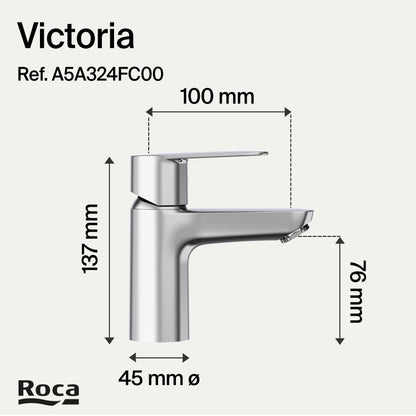 Roca Victoria Plus Grifería para lavabo con tecnología ColdStart