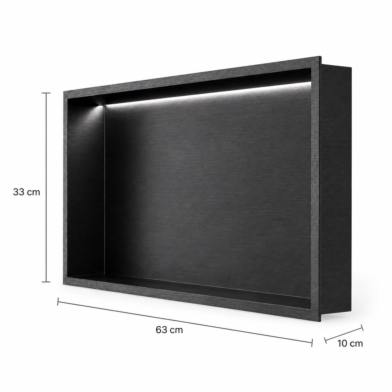 Hornacina Ducha Medimex Oceanic HOR005 Black Gun Metal 63x33