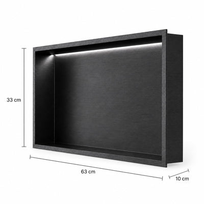 Hornacina Ducha Medimex Oceanic HOR005 Black Gun Metal 63x33