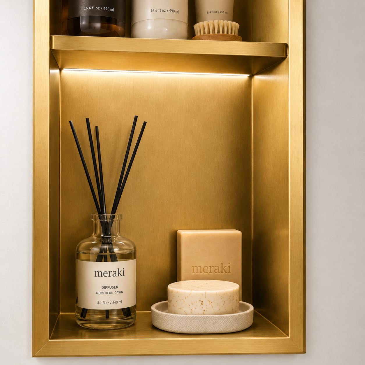 Hornacina Ducha MEDIMEX Marshall HOR006 Oro Cepillado 33x63