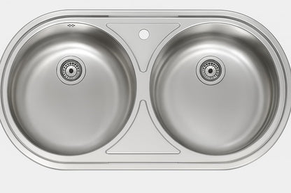 GALYON Practic Fregadero de Acero Inoxidable Dos Senos FI LUJO 2S 84X44 O VG Bajo Encimera – Resistente y Elegante.