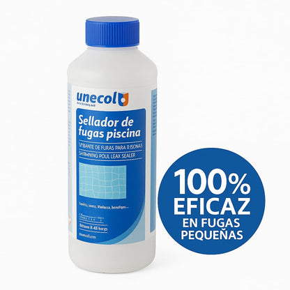 Unecol - Sellador de Fugas Piscina Unecol 1L – Repara Grietas y Filtraciones sin Vaciar – Apto para Gresite, Liner, PVC, Hormigón – Agua Dulce o Salada